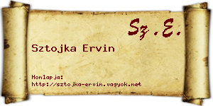 Sztojka Ervin névjegykártya